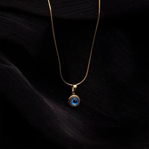 14K Gold Plated & Silver Angel's Eye Chain Protection and Guardianship Necklace
