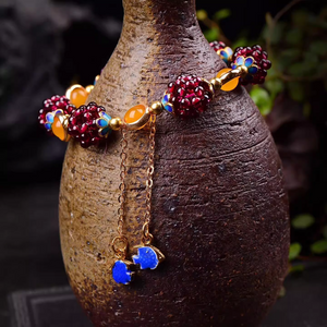 Natural Garnet Handwoven Beaded Bracelet for Women - StartGoodLuck