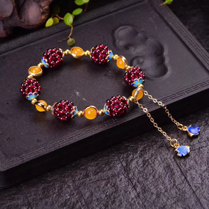 Natural Garnet Handwoven Beaded Bracelet for Women - StartGoodLuck