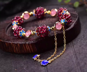 Natural Garnet Handwoven Beaded Bracelet for Women - StartGoodLuck