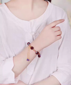 Natural Garnet Handwoven Beaded Bracelet for Women - StartGoodLuck