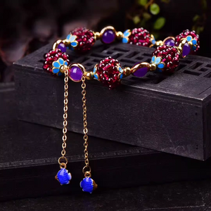 Natural Garnet Handwoven Beaded Bracelet for Women - StartGoodLuck