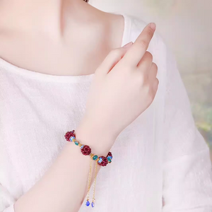 Natural Garnet Handwoven Beaded Bracelet for Women - StartGoodLuck