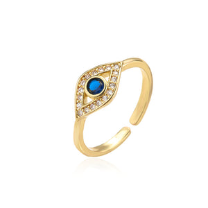 18K Gold Plated Devil's Eye Open Protection and Guardianship Ring