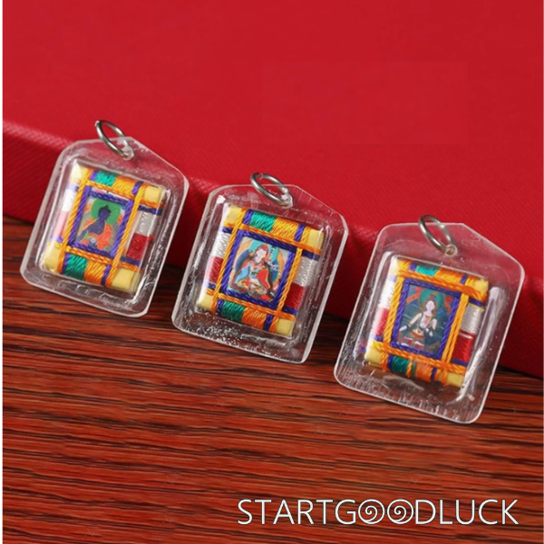Tibetan Handmade Five-Color Thread Buddha Amulet: Blessing & Protection
