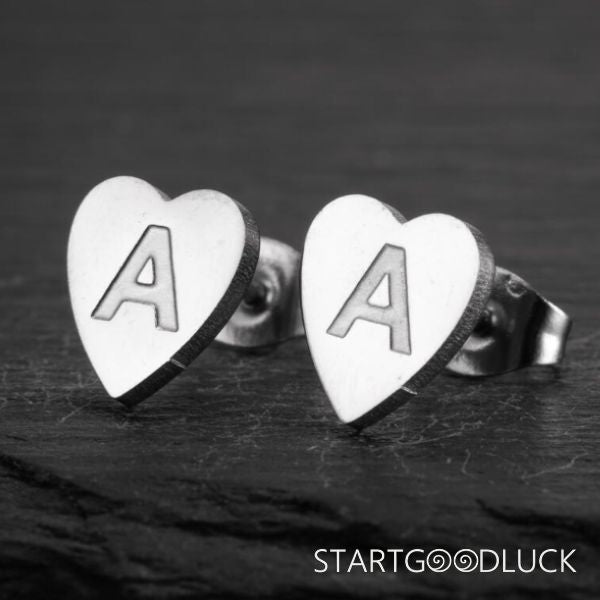 26 Characters Earrings | Gold or Silver Initial Stud Earring | Random Combination Earrings