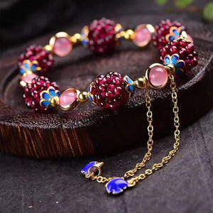 Natural Garnet Handwoven Beaded Bracelet for Women - StartGoodLuck