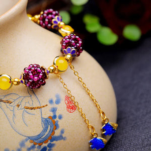 Natural Garnet Handwoven Beaded Bracelet for Women - StartGoodLuck