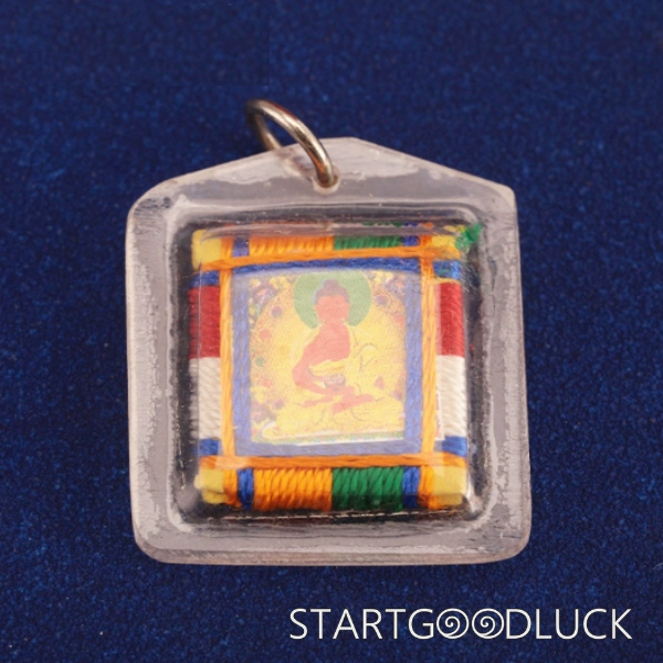 Tibetan Handmade Five-Color Thread Buddha Amulet: Blessing & Protection