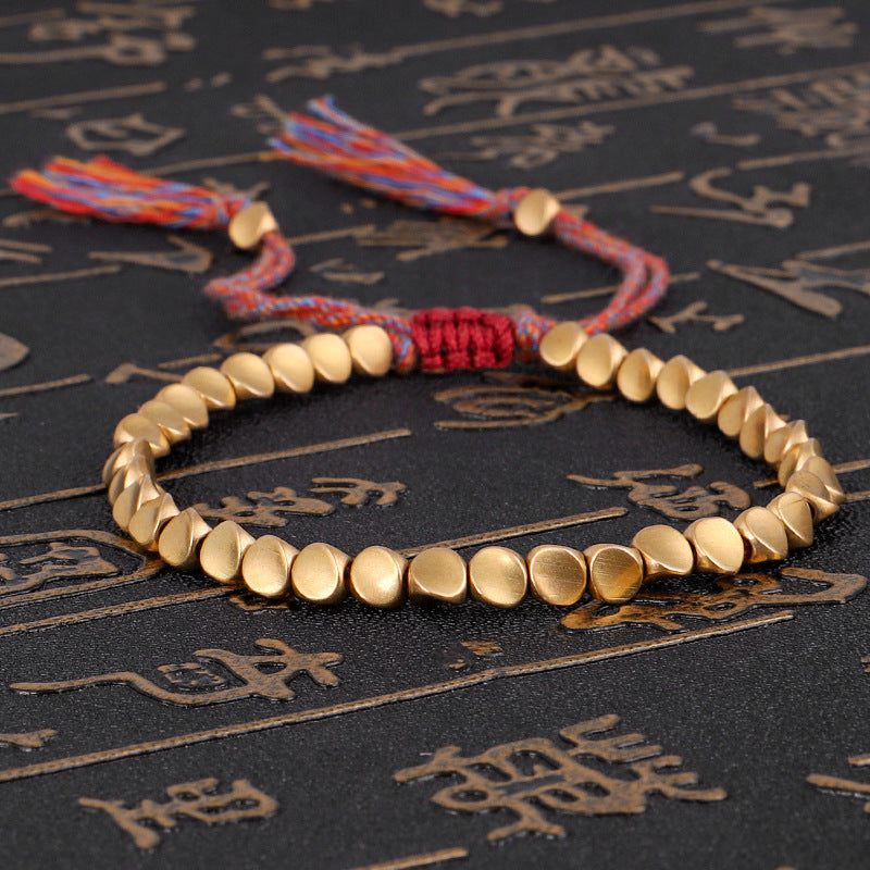 Hand-woven Bracelet copper bead creative tassel rope
