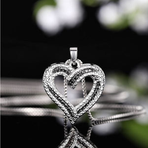 925 Sliver Heart Zircon Protection and Guardianship Necklace