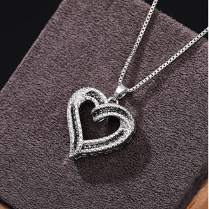 925 Sliver Heart Zircon Protection and Guardianship Necklace