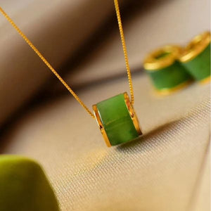 925 Sliver Jade Loop Balance and Harmony Necklace