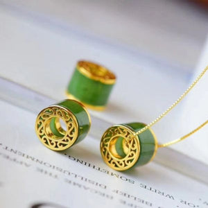 925 Sliver Jade Loop Balance and Harmony Necklace