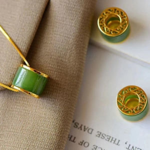 925 Sliver Jade Loop Balance and Harmony Necklace