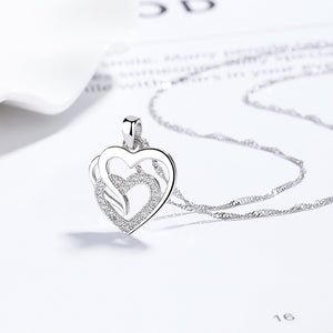925 Sterling Silver Double-Layer Heart Necklace Brings Love and Compassion