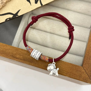 999 Sterling Silver Coin Pony Tibetan Style Bracele