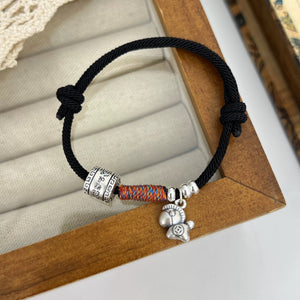 999 Sterling Silver Coin Pony Tibetan Style Bracele