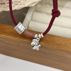 999 Sterling Silver Coin Pony Tibetan Style Bracele