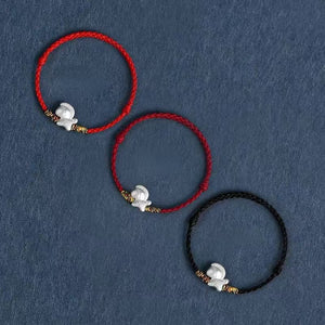 999 Sterling Silver Horse Red String Peace and Tranquility Bracelet