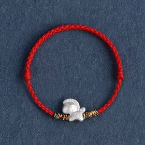 999 Sterling Silver Horse Red String Peace and Tranquility Bracelet
