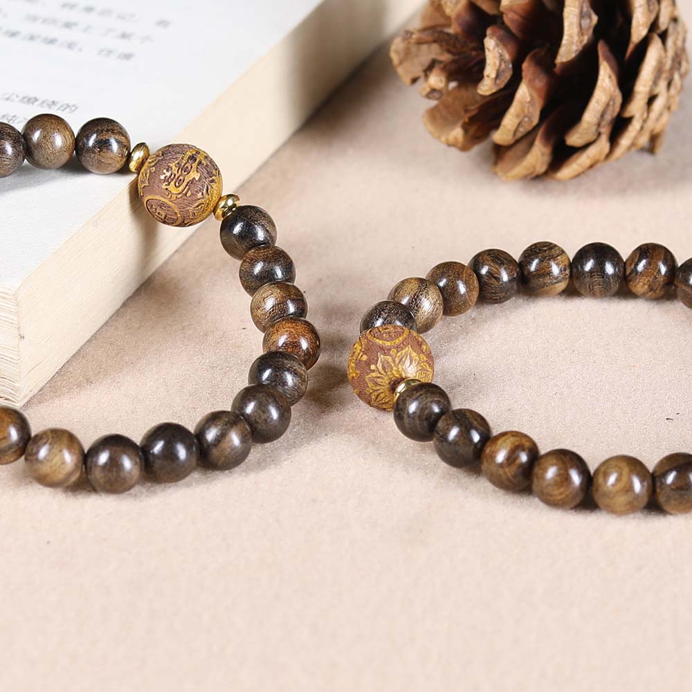 Agarwood Bracelet | Pixiu - Shaped Gaharu Agarwood Bead bracelet
