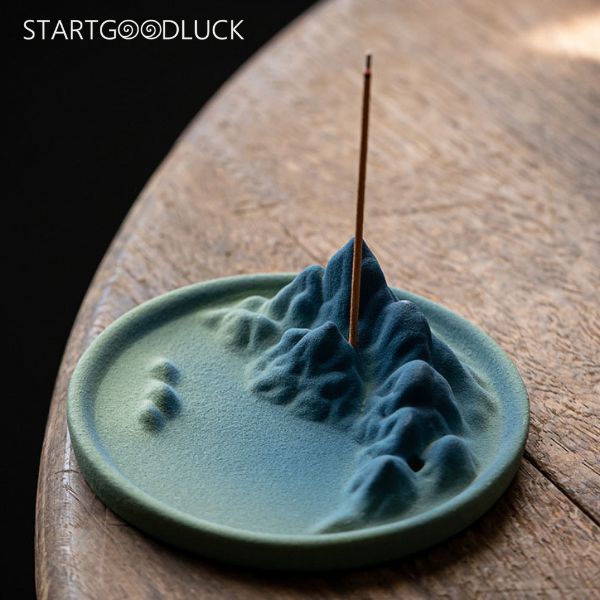 Backflow Incense Holder - Mountain - shaped Ceramic Incense Burner