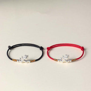 Black or Red String 925 sterling silver Year of the Horse Love and Luck Bracelet