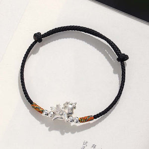 Black or Red String 925 sterling silver Year of the Horse Love and Luck Bracelet