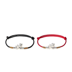 Black or Red String 925 sterling silver Year of the Horse Love and Luck Bracelet
