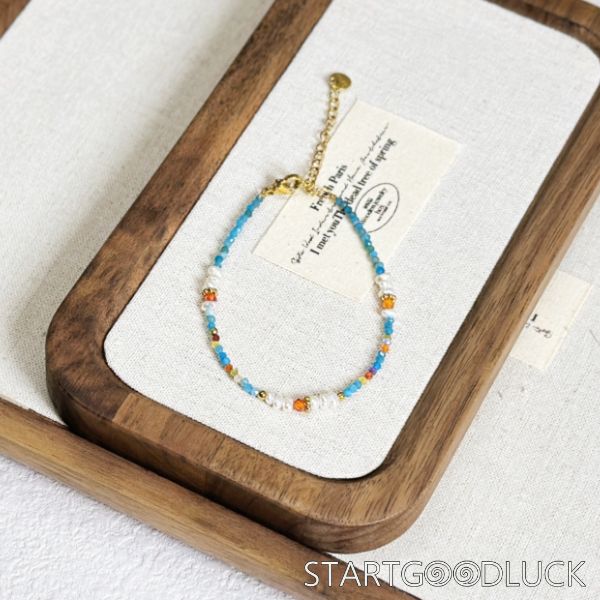 Blue Apatite Bracelet | Dainty Beaded Bracelets | Mental Health Healing