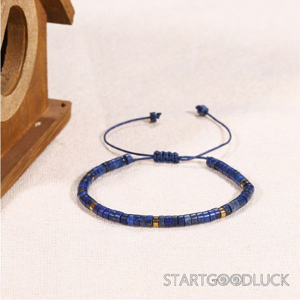 Blue Stone Lapis Bracelet | Handmade String Bracelet | Best Gift For Father