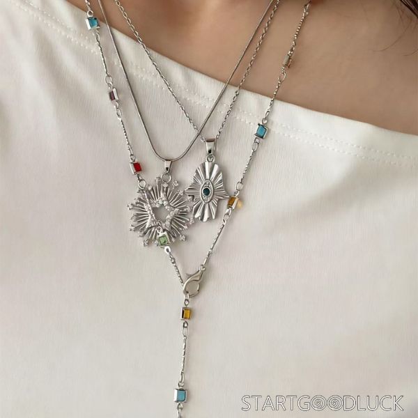 Bohemian Layered Necklace - Colorful Crystal Statement Jewelry