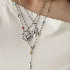 Bohemian Layered Necklace - Colorful Crystal Statement Jewelry