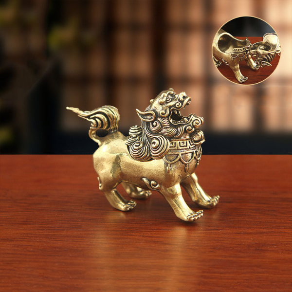 Brass Incense Holder - Guardian Lion Censer for Home Decor & Luck