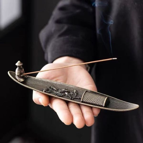 Brass incense stick holder - Boat - Shaped Incense Burner