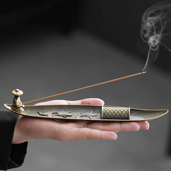 Brass incense stick holder - Boat - Shaped Incense Burner