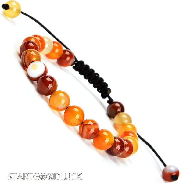 Buddha Beads Bracelet - Agate beads for Mindfulness | Adjustable bracelet
