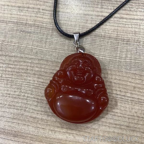 Buddha Jade Stone Necklace | Multi - Color laughing Buddha Jadeite Stone Pendant