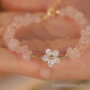 Cherry Blossom Agate Bracelet: Blossoming Love Gift for Girlfriend - StartGoodLuck