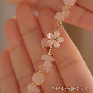 Cherry Blossom Agate Bracelet: Blossoming Love Gift for Girlfriend - StartGoodLuck
