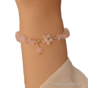 Cherry Blossom Agate Bracelet: Blossoming Love Gift for Girlfriend - StartGoodLuck