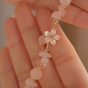 Cherry Blossom Agate Bracelet: Blossoming Love Gift for Girlfriend