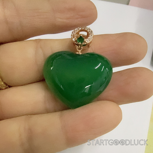 Chrysoprase Pendant - Chinese Style Gemstone Jewelry (Pendant and Buckle Only)