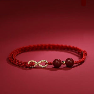 Cinnabar Red Rope Partial Fortune Hand Rope Bring Focus and Wisdom Bracelet