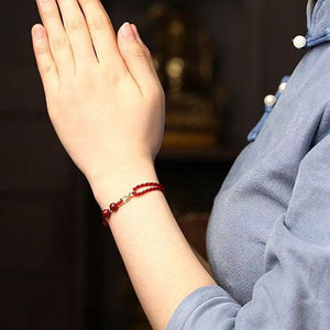 Cinnabar Red Rope Partial Fortune Hand Rope Bring Focus and Wisdom Bracelet