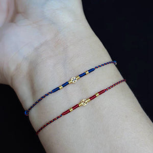 Copper Coin Woven-Hand Red String Love and Luck Bracelet