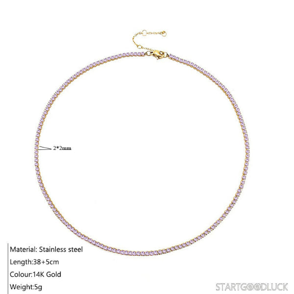 Cubic Zirconia Choker Necklace - Fashionable & Dainty Clavicle Necklace