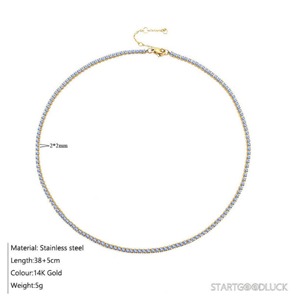 Cubic Zirconia Choker Necklace - Fashionable & Dainty Clavicle Necklace