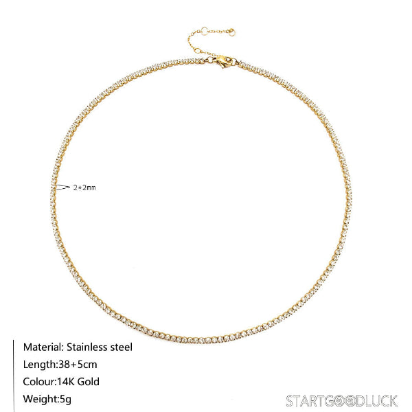 Cubic Zirconia Choker Necklace - Fashionable & Dainty Clavicle Necklace
